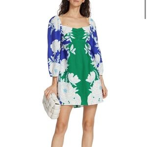 FARM Rio Soft Garden Linen-Blend Minidress